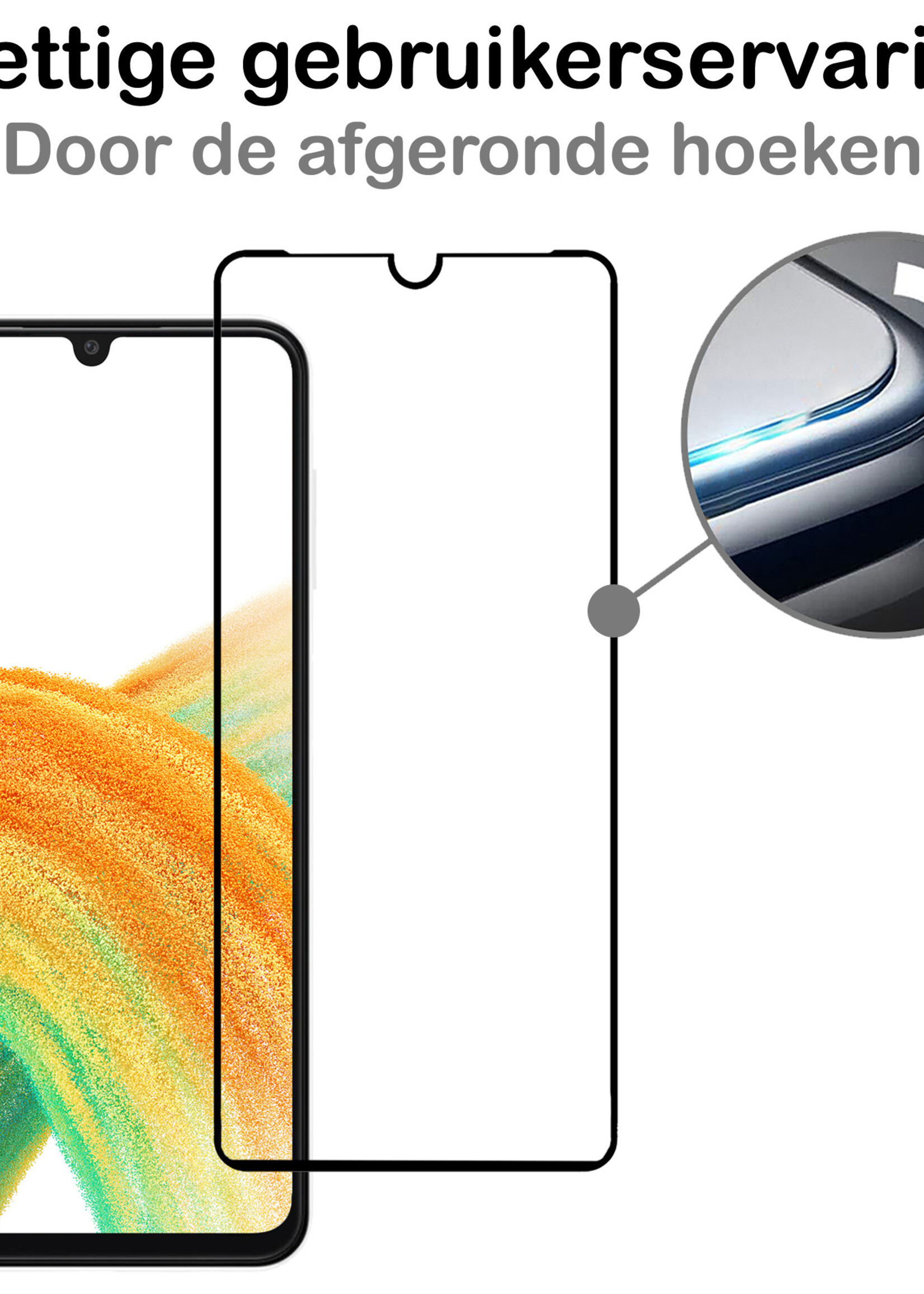 BTH Screenprotector Geschikt voor Samsung A33 Screenprotector Glas Gehard Tempered Glass Full Cover - Screenprotector Geschikt voor Samsung Galaxy A33 Screen Protector Screen Cover - 2 PACK