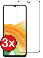 BTH BTH Samsung Galaxy A33 Screenprotector Glas Full Cover - 3 PACK
