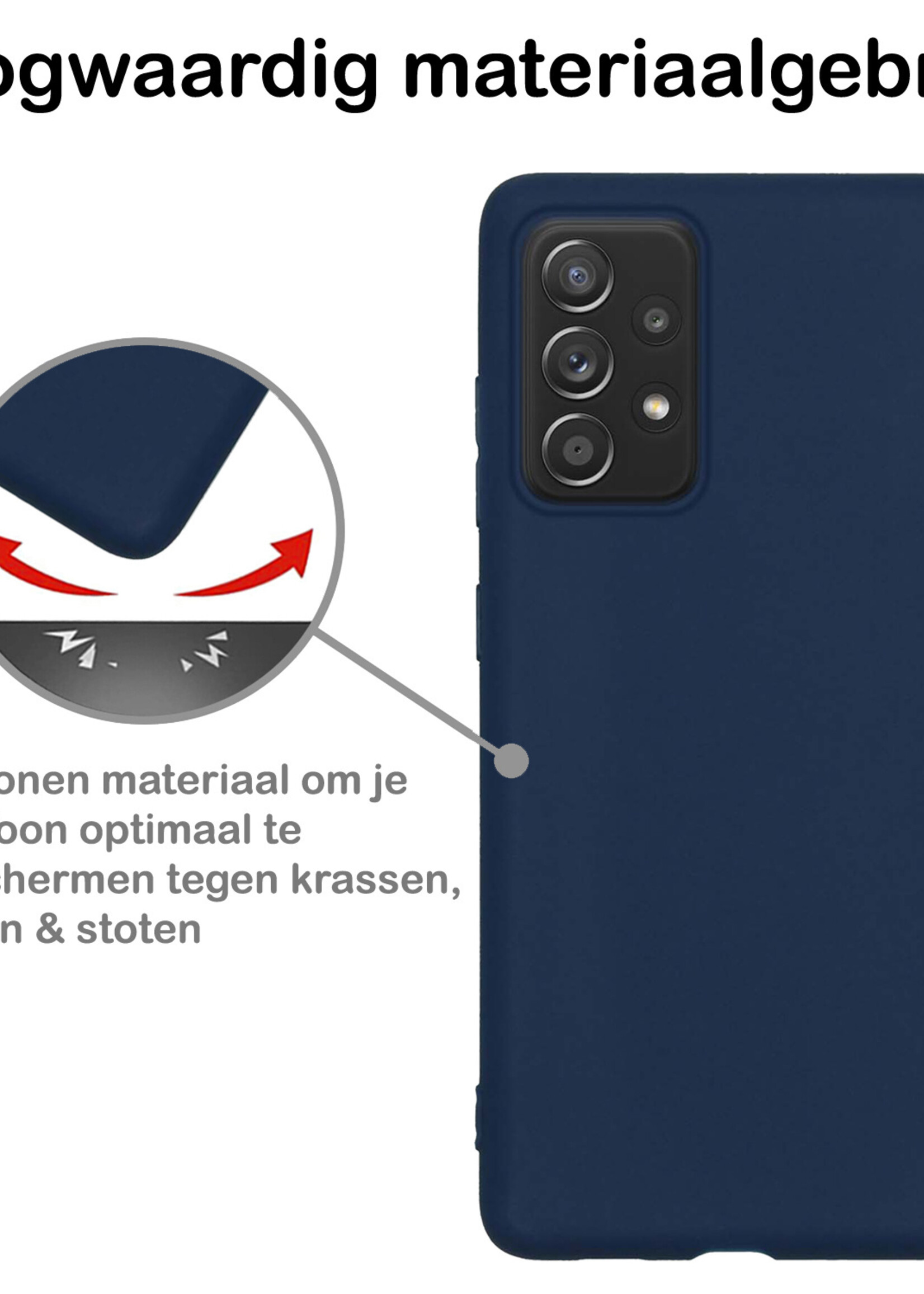 BTH Samsung Galaxy A33 Hoesje Siliconen Case Cover - Samsung A33 Hoesje Cover Hoes Siliconen - Donker Blauw