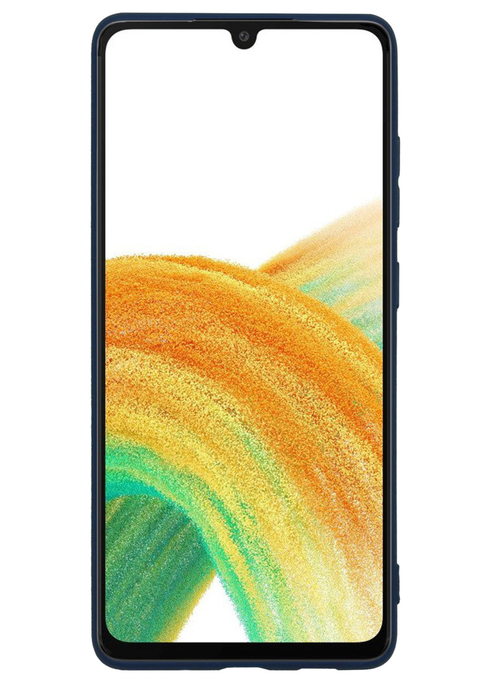 BTH Samsung Galaxy A33 Hoesje Siliconen Case Cover - Samsung A33 Hoesje Cover Hoes Siliconen - Donker Blauw