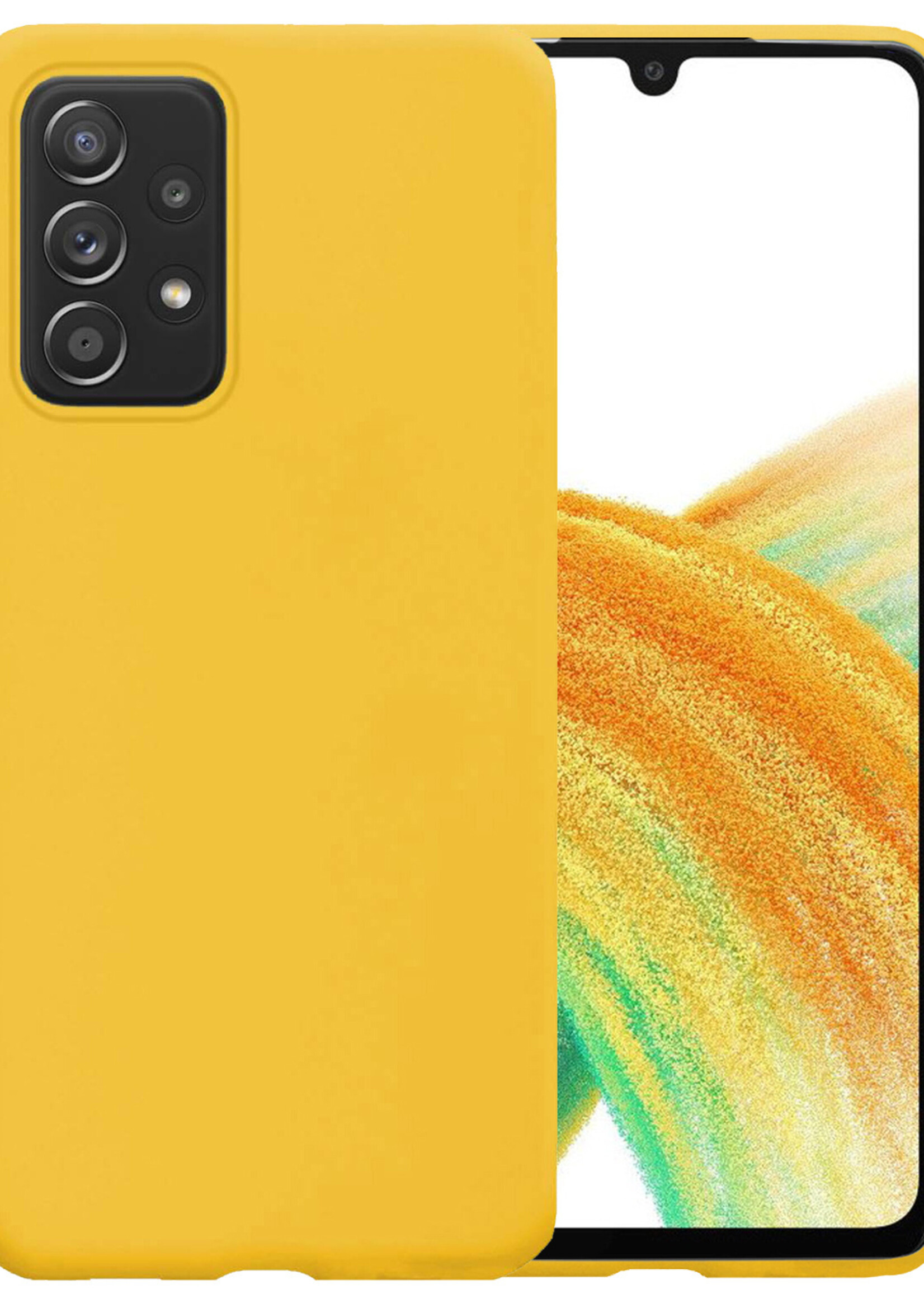 BTH Samsung Galaxy A33 Hoesje Siliconen Case Cover - Samsung A33 Hoesje Cover Hoes Siliconen - Geel