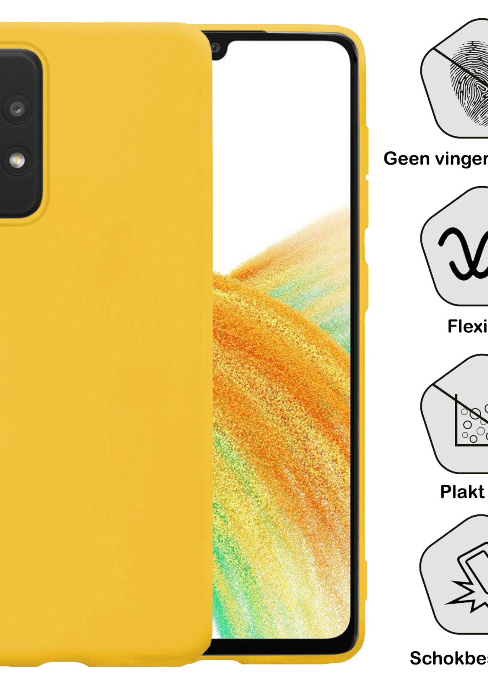 BTH Samsung Galaxy A33 Hoesje Siliconen Case Cover - Samsung A33 Hoesje Cover Hoes Siliconen - Geel