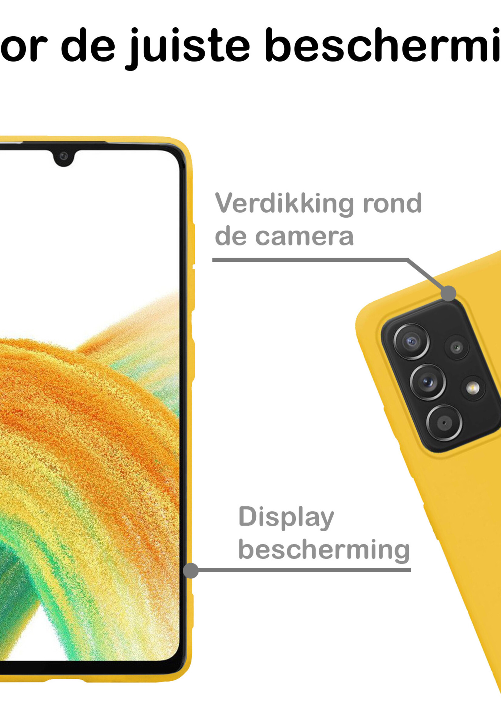 BTH Samsung Galaxy A33 Hoesje Siliconen Case Cover - Samsung A33 Hoesje Cover Hoes Siliconen - Geel