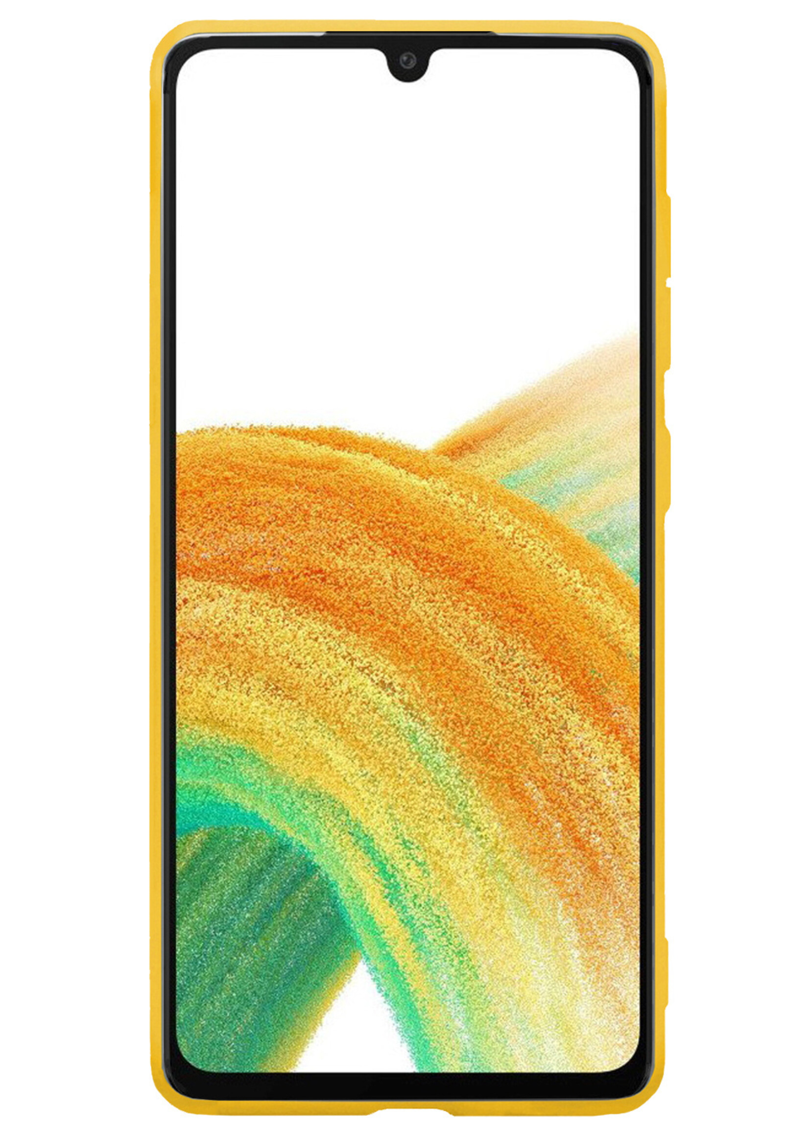 BTH Samsung Galaxy A33 Hoesje Siliconen Case Cover - Samsung A33 Hoesje Cover Hoes Siliconen - Geel
