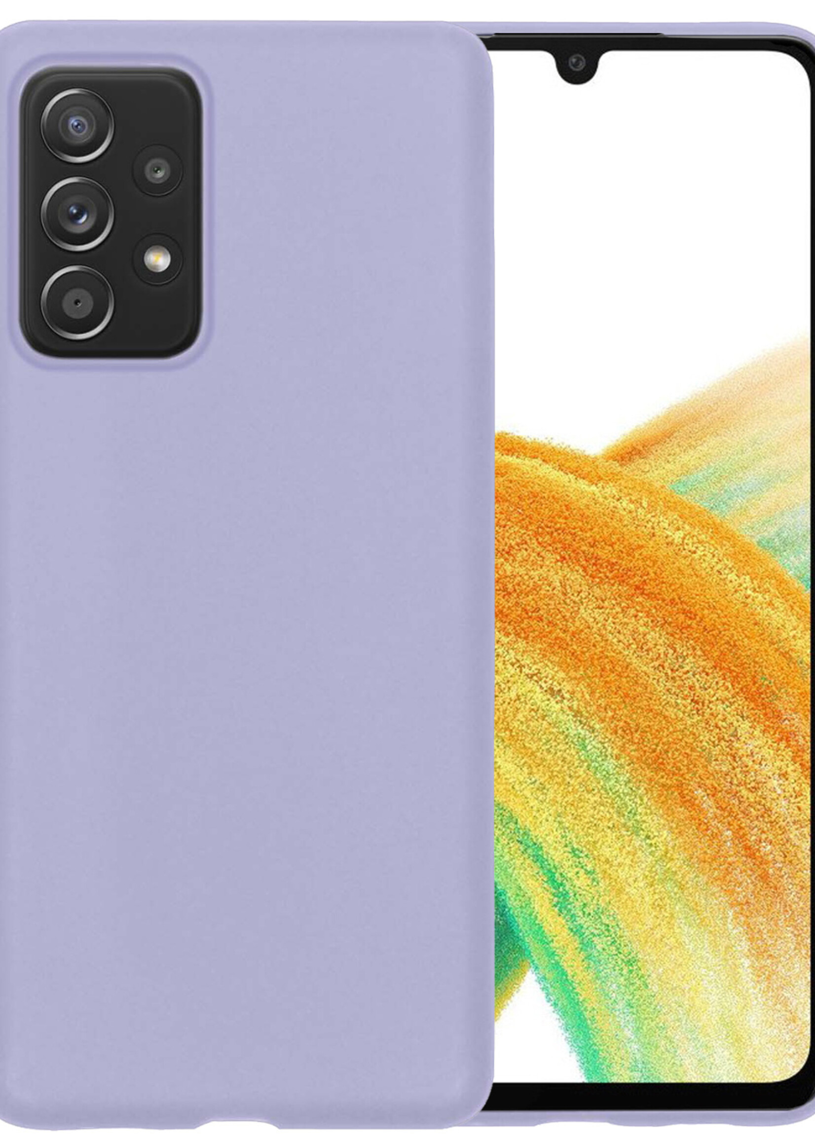 BTH Samsung Galaxy A33 Hoesje Siliconen Case Cover - Samsung A33 Hoesje Cover Hoes Siliconen - Lila
