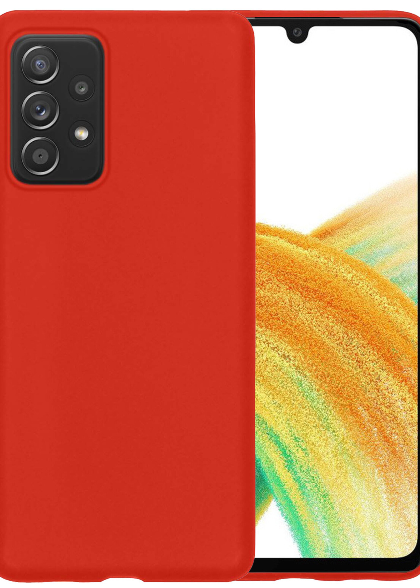 BTH Samsung Galaxy A33 Hoesje Siliconen Case Cover - Samsung A33 Hoesje Cover Hoes Siliconen - Rood