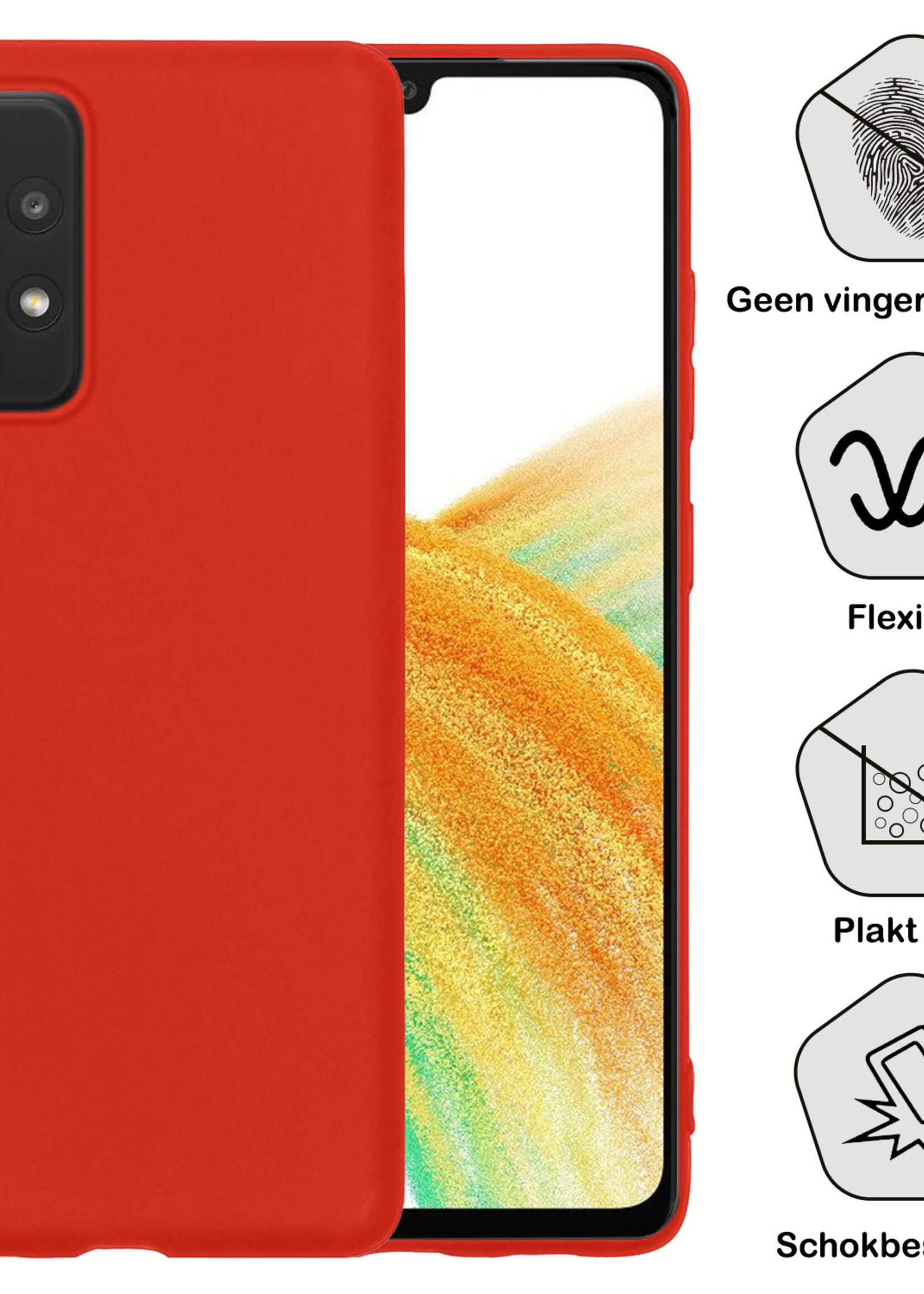 BTH Samsung Galaxy A33 Hoesje Siliconen Case Cover - Samsung A33 Hoesje Cover Hoes Siliconen - Rood