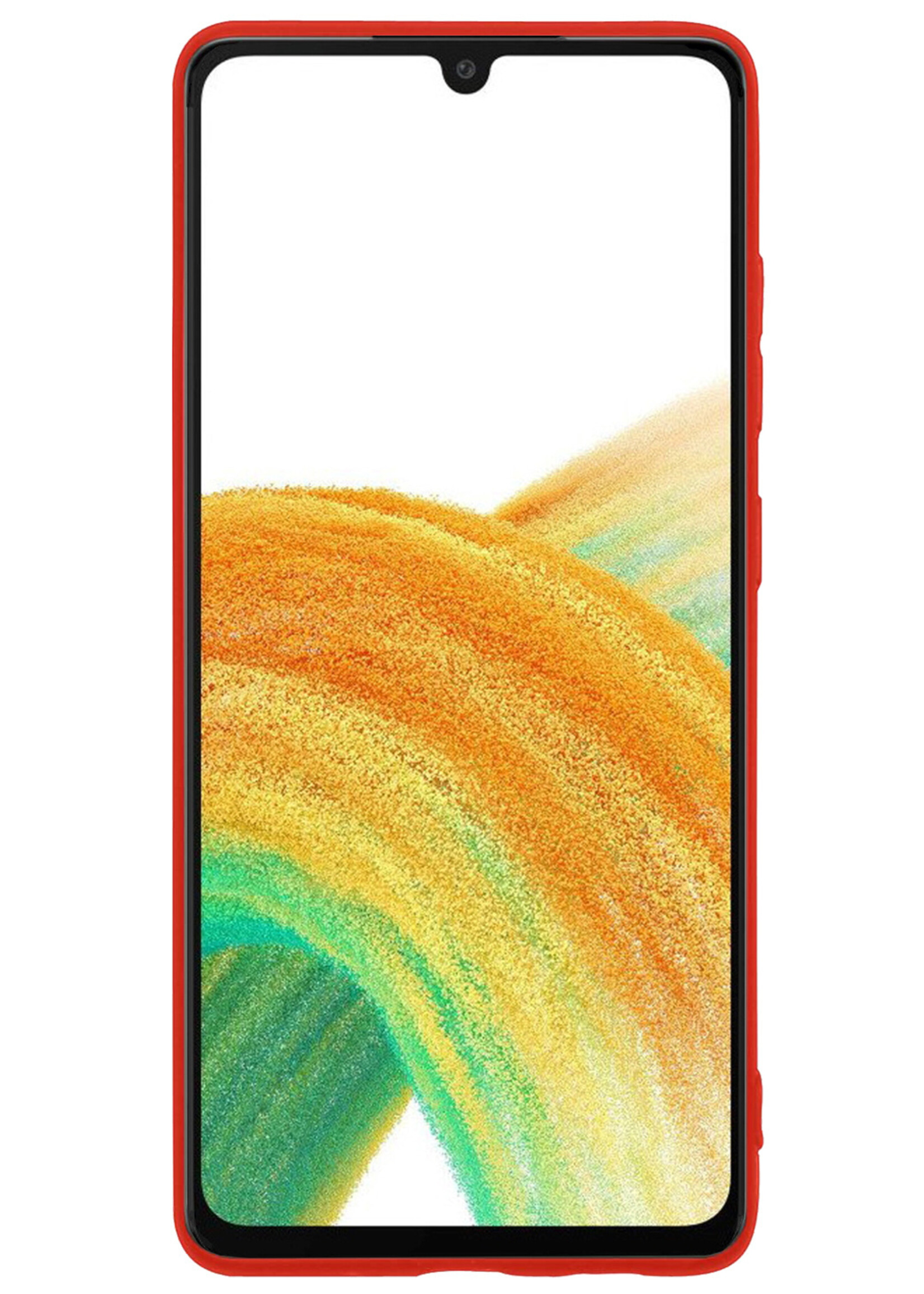 BTH Samsung Galaxy A33 Hoesje Siliconen Case Cover - Samsung A33 Hoesje Cover Hoes Siliconen - Rood