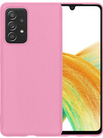 BTH BTH Samsung Galaxy A33 Hoesje Siliconen - Lichtroze