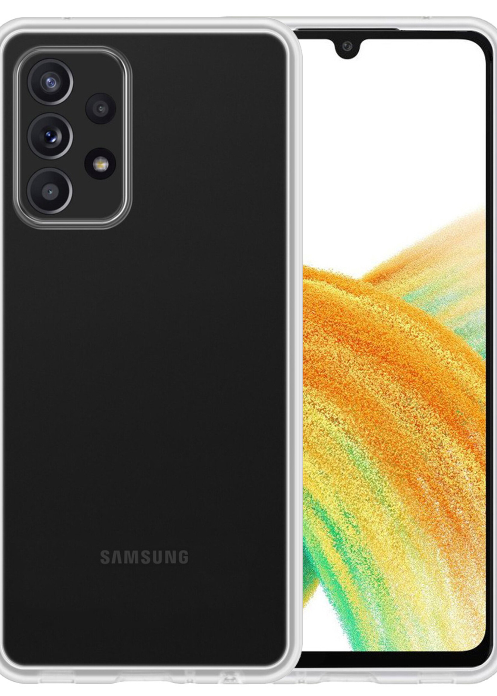 BTH Samsung Galaxy A33 Hoesje Siliconen Case Cover - Samsung A33 Hoesje Cover Hoes Siliconen - Transparant