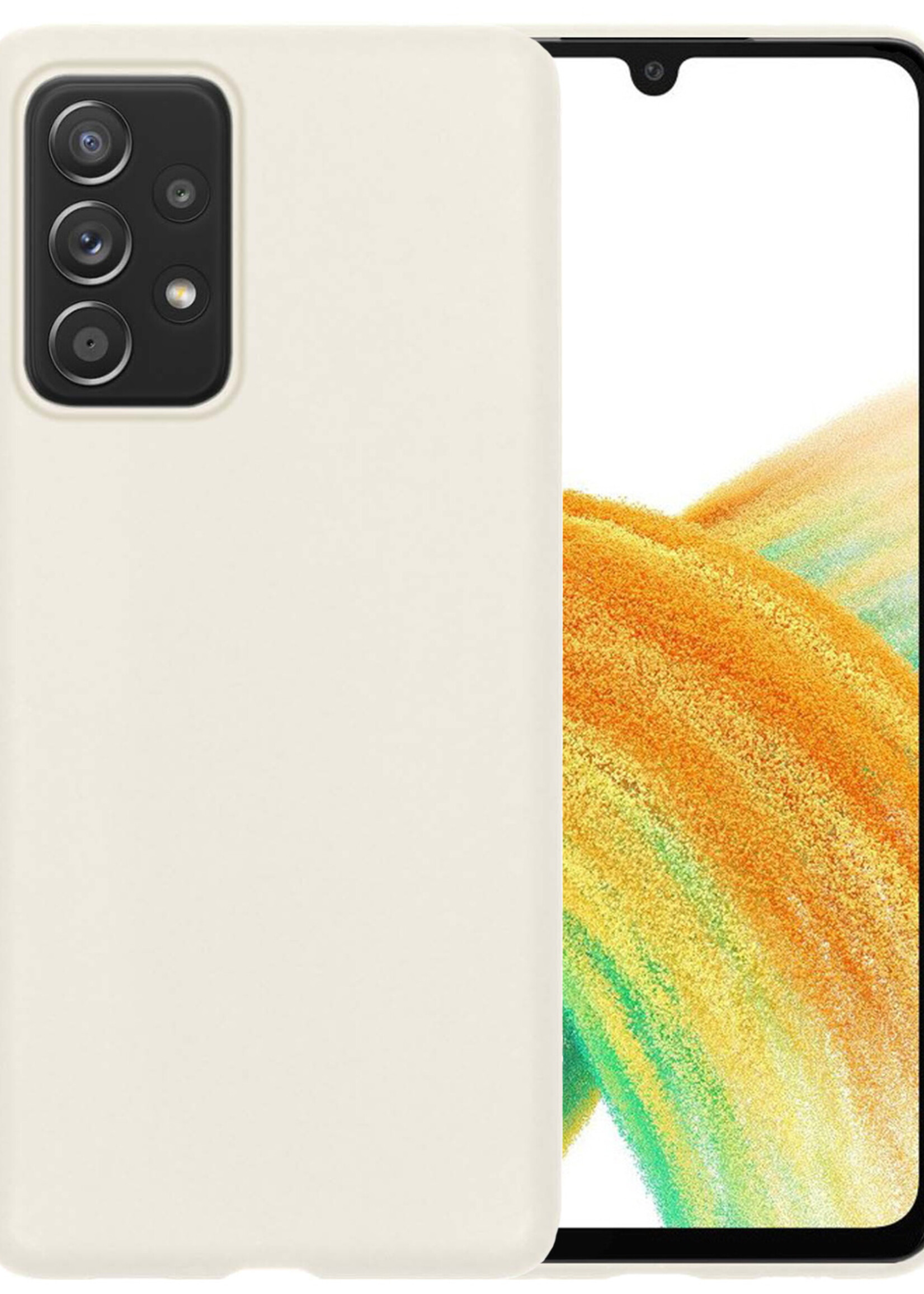 BTH Samsung Galaxy A33 Hoesje Siliconen Case Cover - Samsung A33 Hoesje Cover Hoes Siliconen - Wit