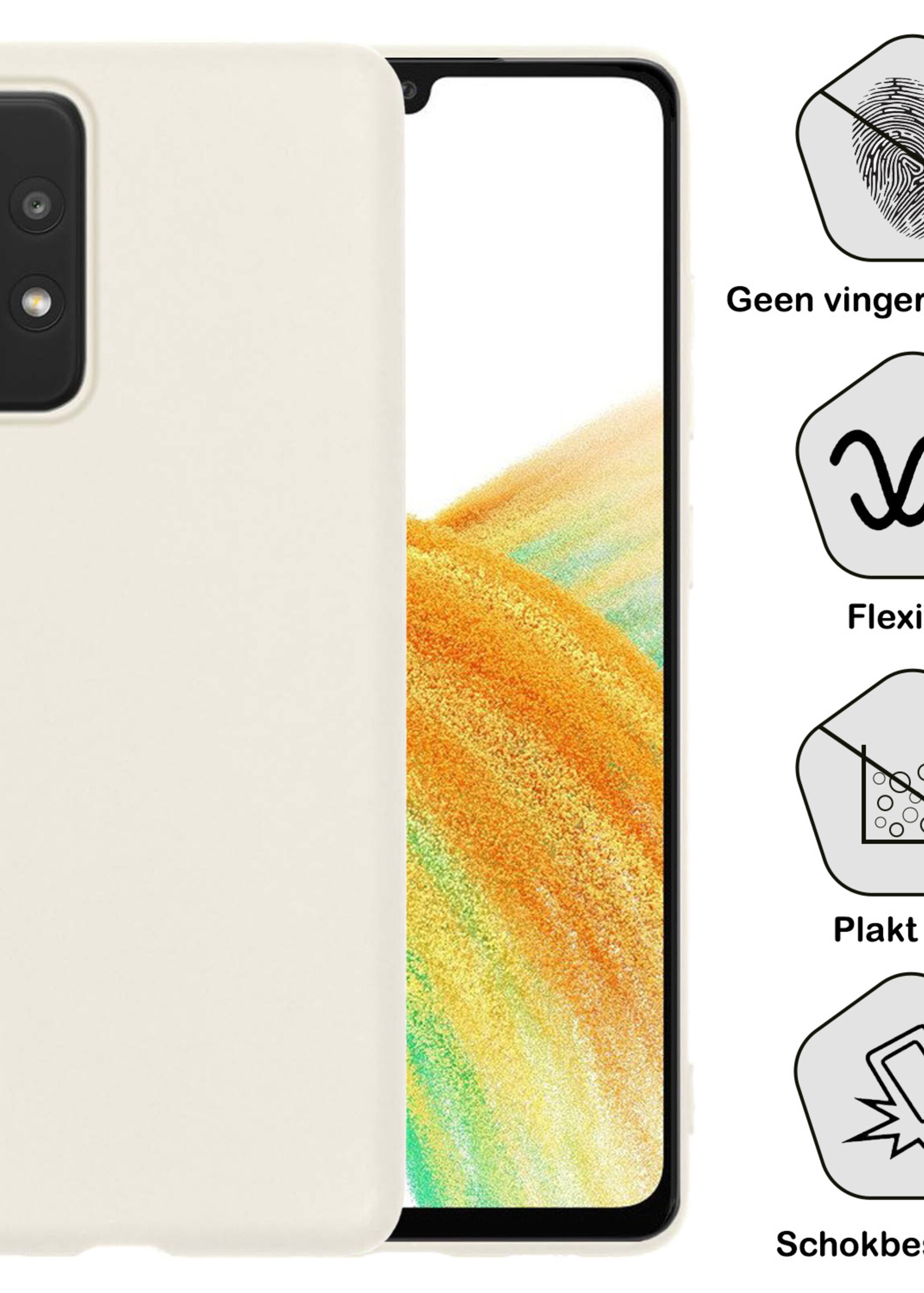 BTH Samsung Galaxy A33 Hoesje Siliconen Case Cover - Samsung A33 Hoesje Cover Hoes Siliconen - Wit