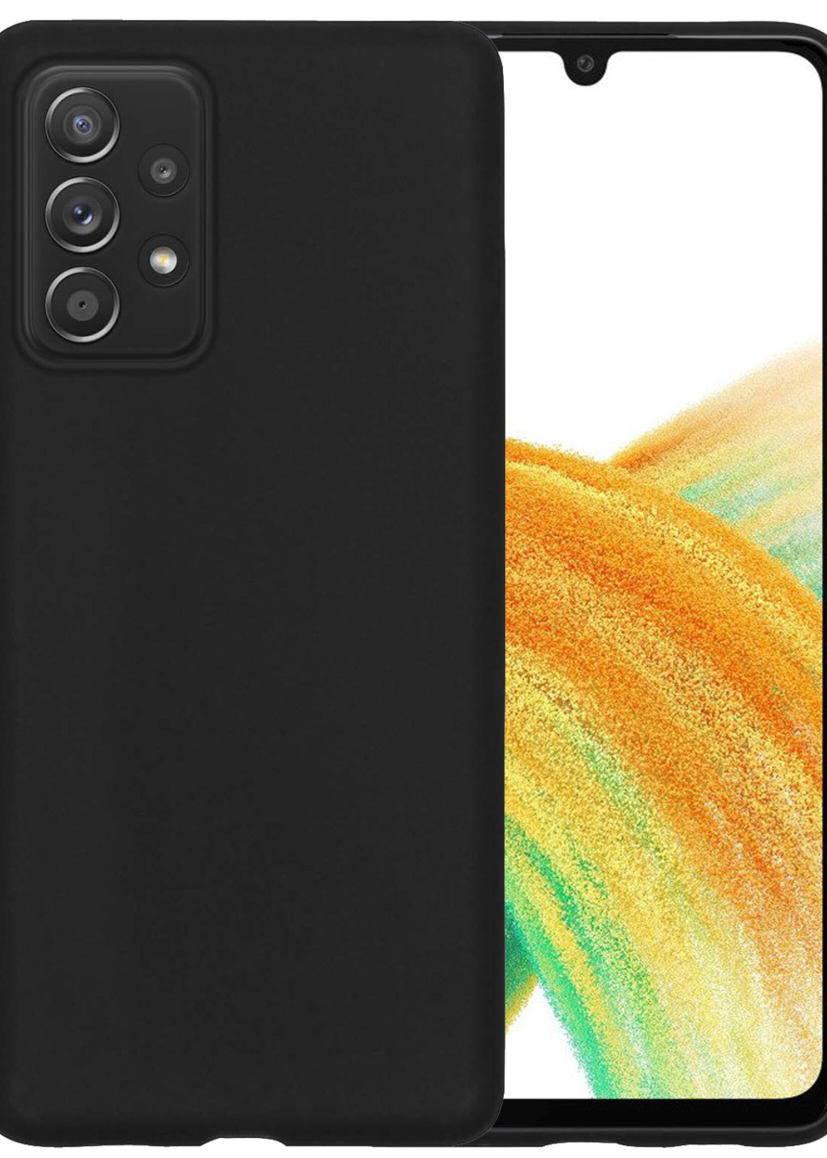 BTH Samsung Galaxy A33 Hoesje Siliconen Case Cover - Samsung A33 Hoesje Cover Hoes Siliconen - Zwart