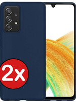 BTH BTH Samsung Galaxy A33 Hoesje Siliconen - Donkerblauw - 2 PACK