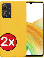 BTH BTH Samsung Galaxy A33 Hoesje Siliconen - Geel - 2 PACK