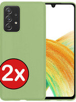 BTH BTH Samsung Galaxy A33 Hoesje Siliconen - Groen - 2 PACK