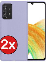 BTH BTH Samsung Galaxy A33 Hoesje Siliconen - Lila - 2 PACK