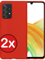 BTH BTH Samsung Galaxy A33 Hoesje Siliconen - Rood - 2 PACK