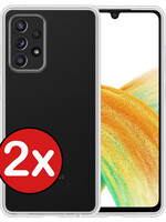 BTH BTH Samsung Galaxy A33 Hoesje Siliconen - Transparant - 2 PACK