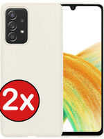 BTH BTH Samsung Galaxy A33 Hoesje Siliconen - Wit - 2 PACK