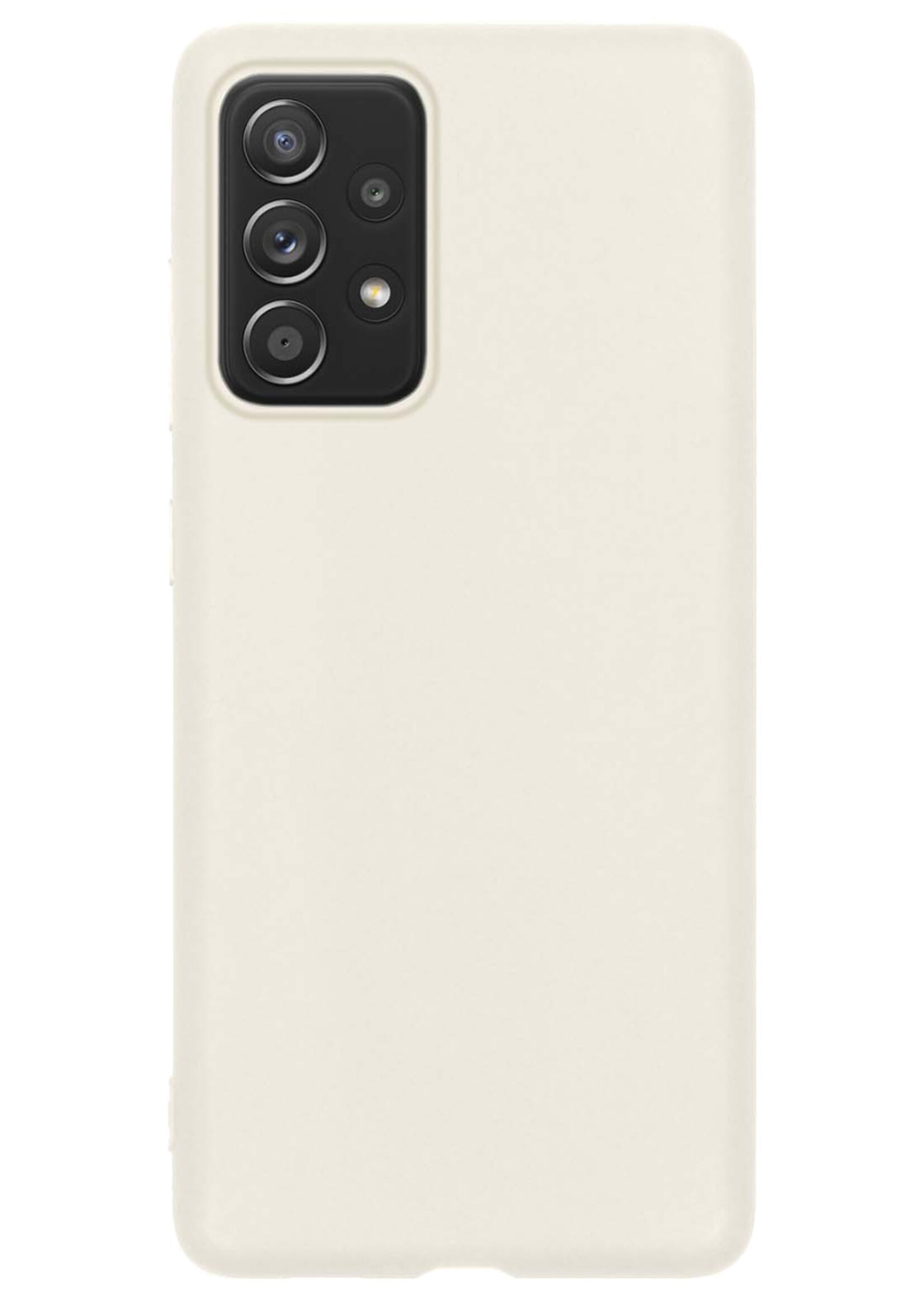 BTH Hoesje Geschikt voor Samsung A33 Hoesje Siliconen Case Hoes - Hoes Geschikt voor Samsung Galaxy A33 Hoes Cover Case - Wit - 2 PACK
