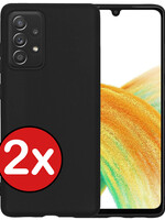 BTH BTH Samsung Galaxy A33 Hoesje Siliconen - Zwart - 2 PACK