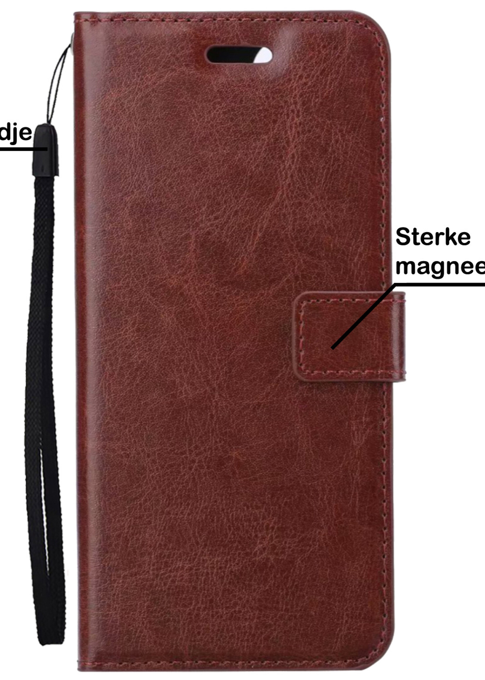 BTH Samsung A33 Hoesje Book Case Hoes - Samsung Galaxy A33 Case Hoesje Portemonnee Cover - Samsung A33 Hoes Wallet Case Hoesje - Bruin