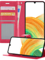 BTH BTH Samsung Galaxy A33 Hoesje Bookcase - Donkerroze