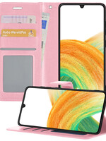 BTH BTH Samsung Galaxy A33 Hoesje Bookcase - Lichtroze