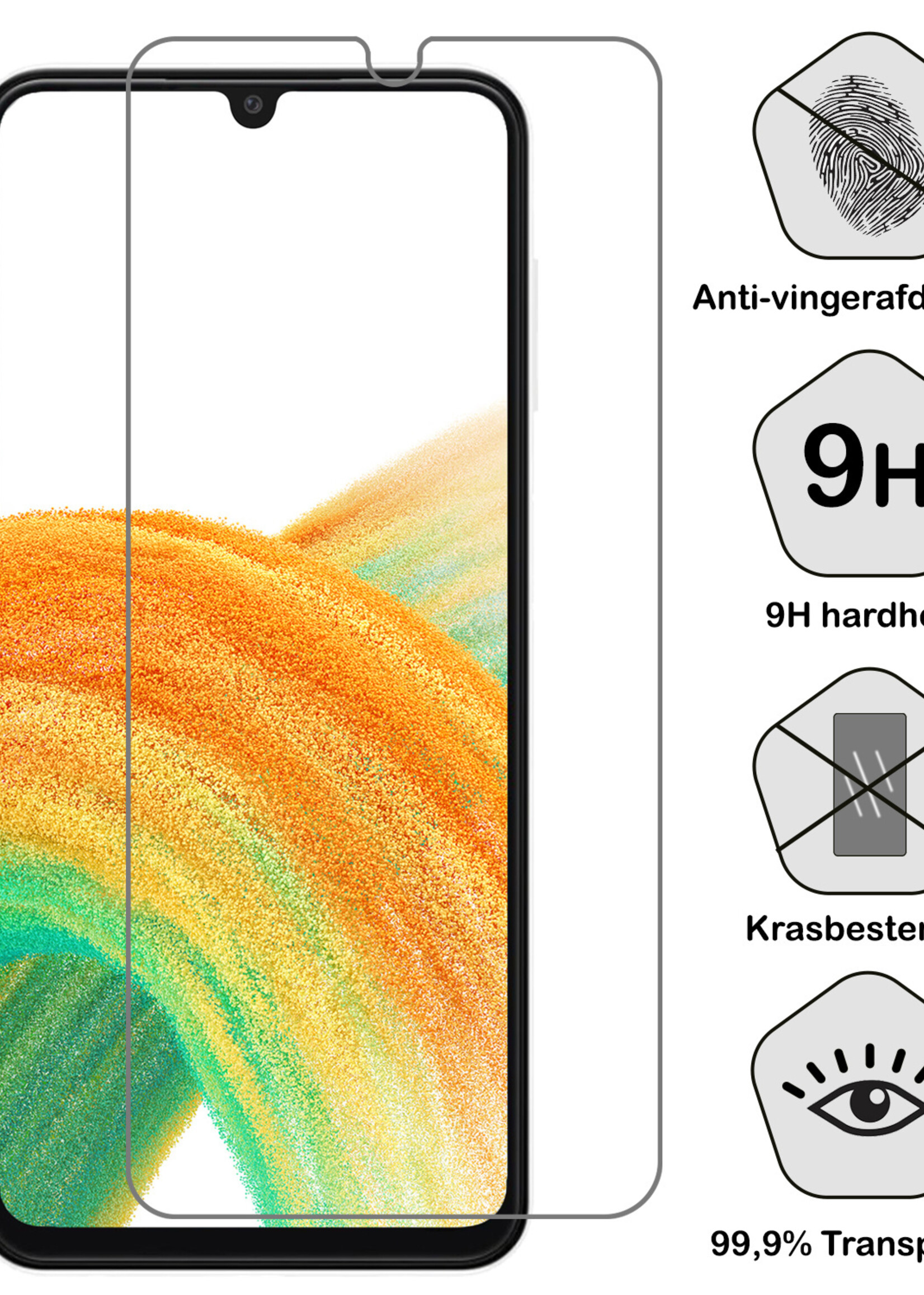 BTH Hoesje Geschikt voor Samsung A33 Hoesje Siliconen Case Hoes Met Screenprotector - Hoes Geschikt voor Samsung Galaxy A33 Hoes Cover Case - Zwart
