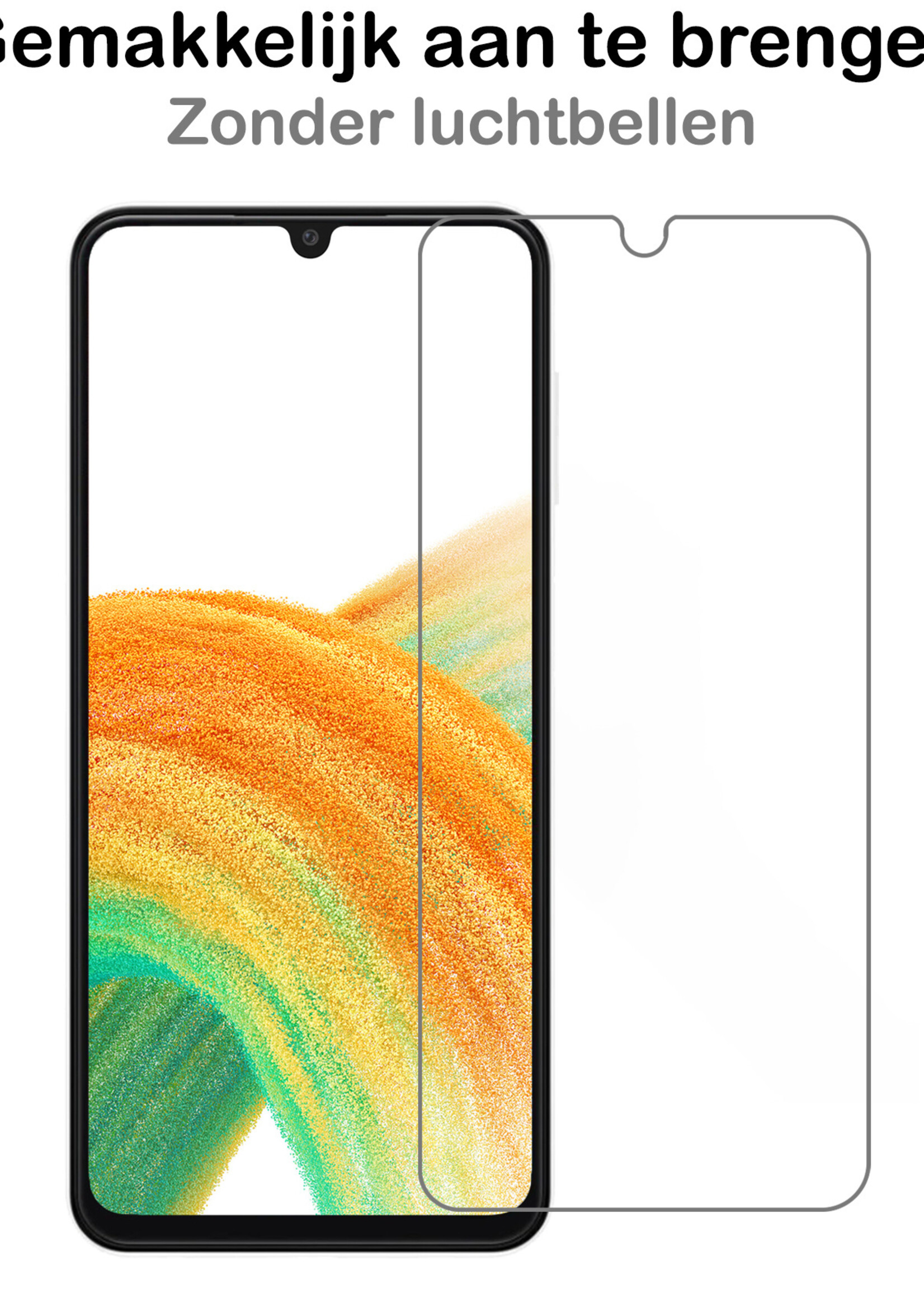 BTH Hoesje Geschikt voor Samsung A33 Hoesje Siliconen Case Hoes Met Screenprotector - Hoes Geschikt voor Samsung Galaxy A33 Hoes Cover Case - Zwart