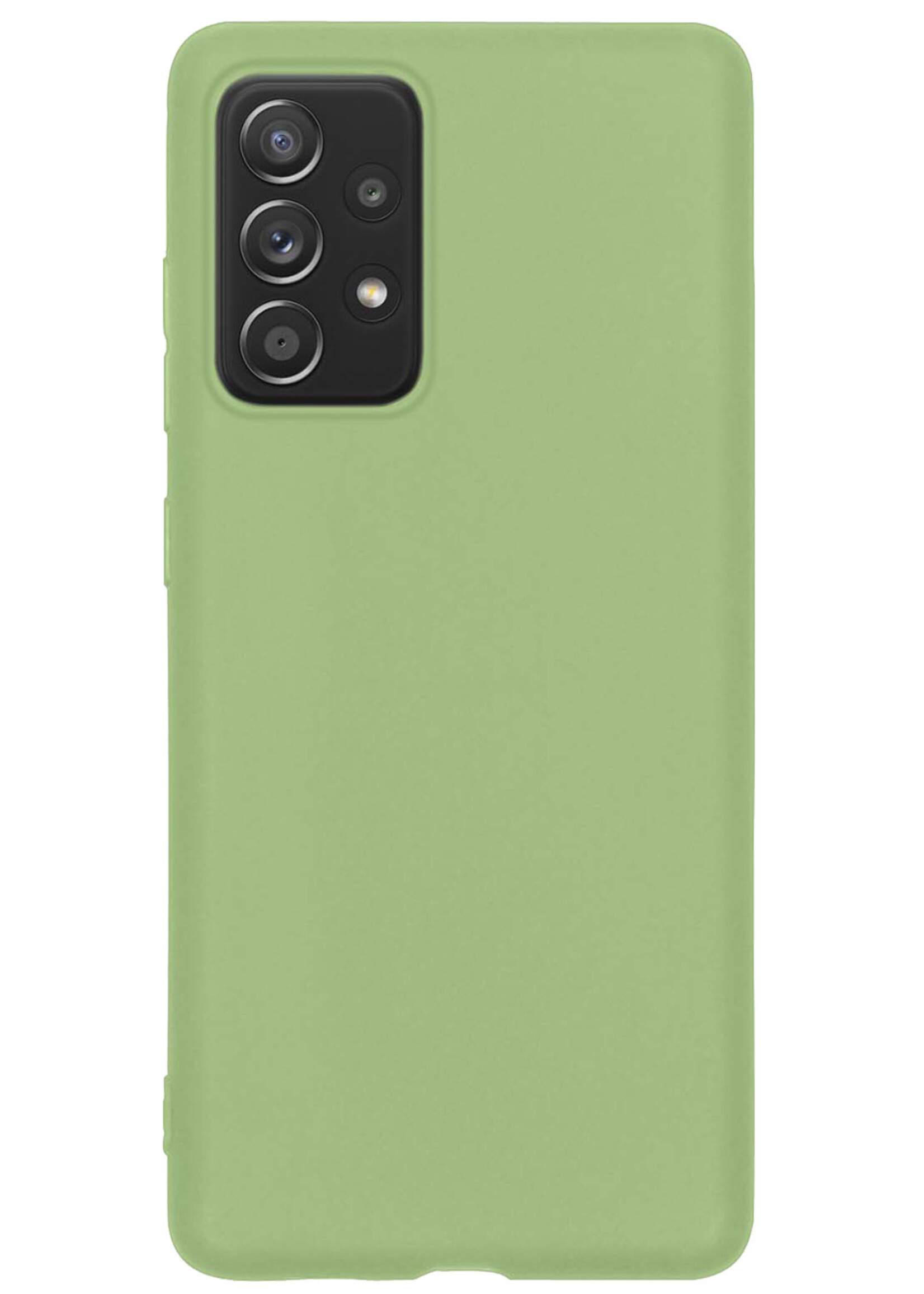 BTH Hoesje Geschikt voor Samsung A33 Hoesje Siliconen Case Hoes Met 2x Screenprotector - Hoes Geschikt voor Samsung Galaxy A33 Hoes Cover Case - Groen