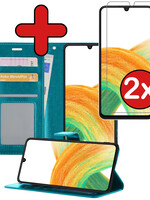 BTH BTH Samsung Galaxy A33 Hoesje Bookcase Turquoise Met 2x Screenprotector