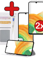 BTH BTH Samsung Galaxy A33 Hoesje Bookcase Wit Met 2x Screenprotector