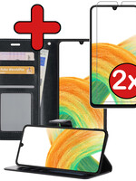 BTH BTH Samsung Galaxy A33 Hoesje Bookcase Zwart Met 2x Screenprotector