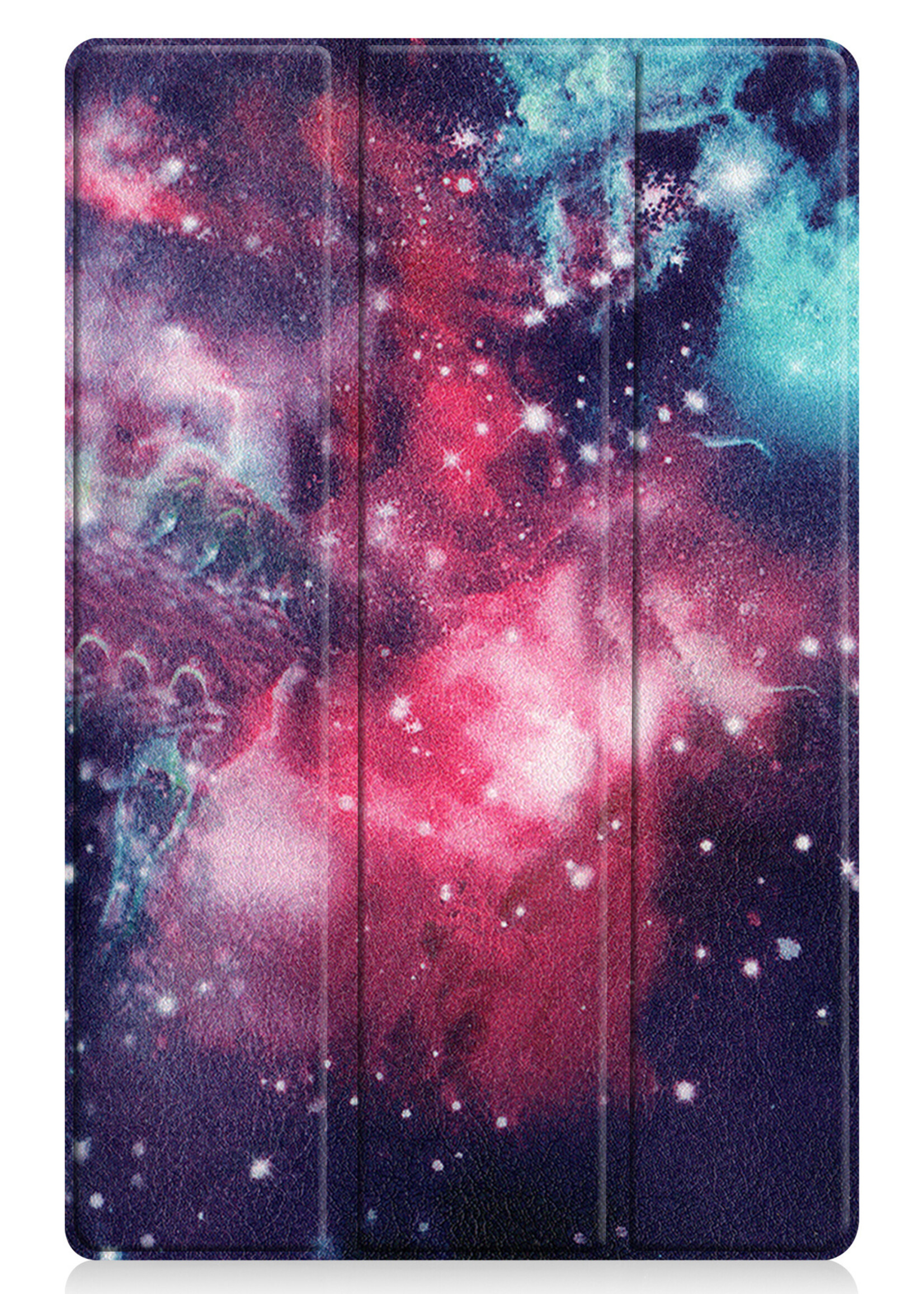 BTH Hoes Geschikt voor Lenovo Tab P11 Hoes Book Case Hoesje Trifold Cover Met Screenprotector - Hoesje Geschikt voor Lenovo Tab P11 Hoesje Bookcase - Galaxy