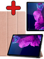 BTH BTH Lenovo Tab P11 Hoes Met Screenprotector - Rose Goud