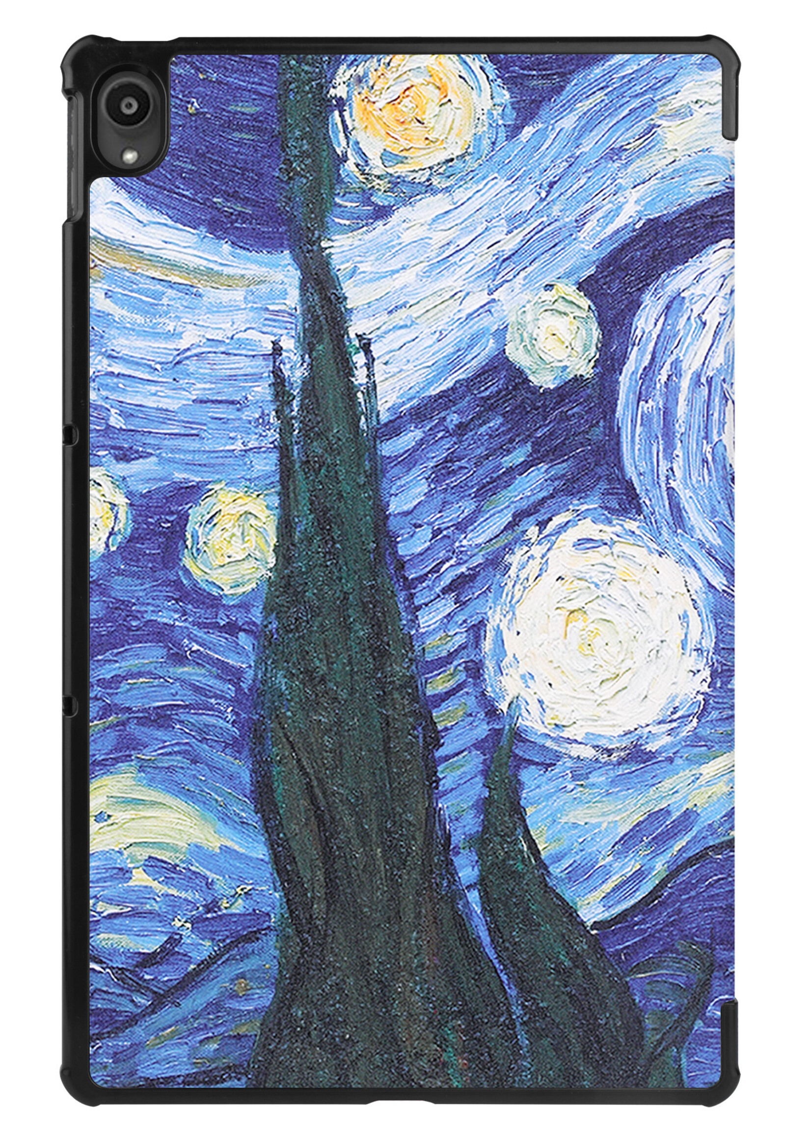 BTH Hoes Geschikt voor Lenovo Tab P11 Hoes Book Case Hoesje Trifold Cover Met Screenprotector - Hoesje Geschikt voor Lenovo Tab P11 Hoesje Bookcase - Sterrenhemel