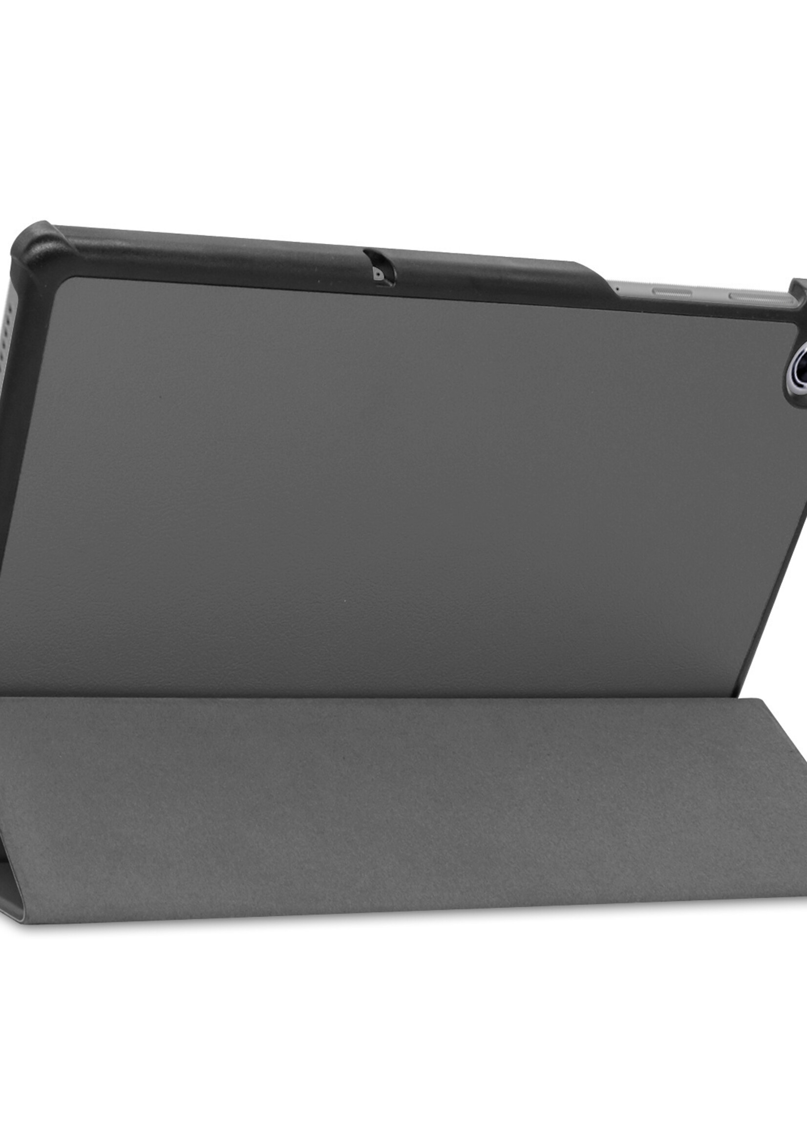 BTH Hoes Geschikt voor Lenovo Tab M10 FHD Plus 2nd Gen Hoes Book Case Hoesje Trifold Cover Met Screenprotector - Hoesje Geschikt voor Lenovo Tab M10 FHD Plus (2e Gen) Hoesje Bookcase - Grijs