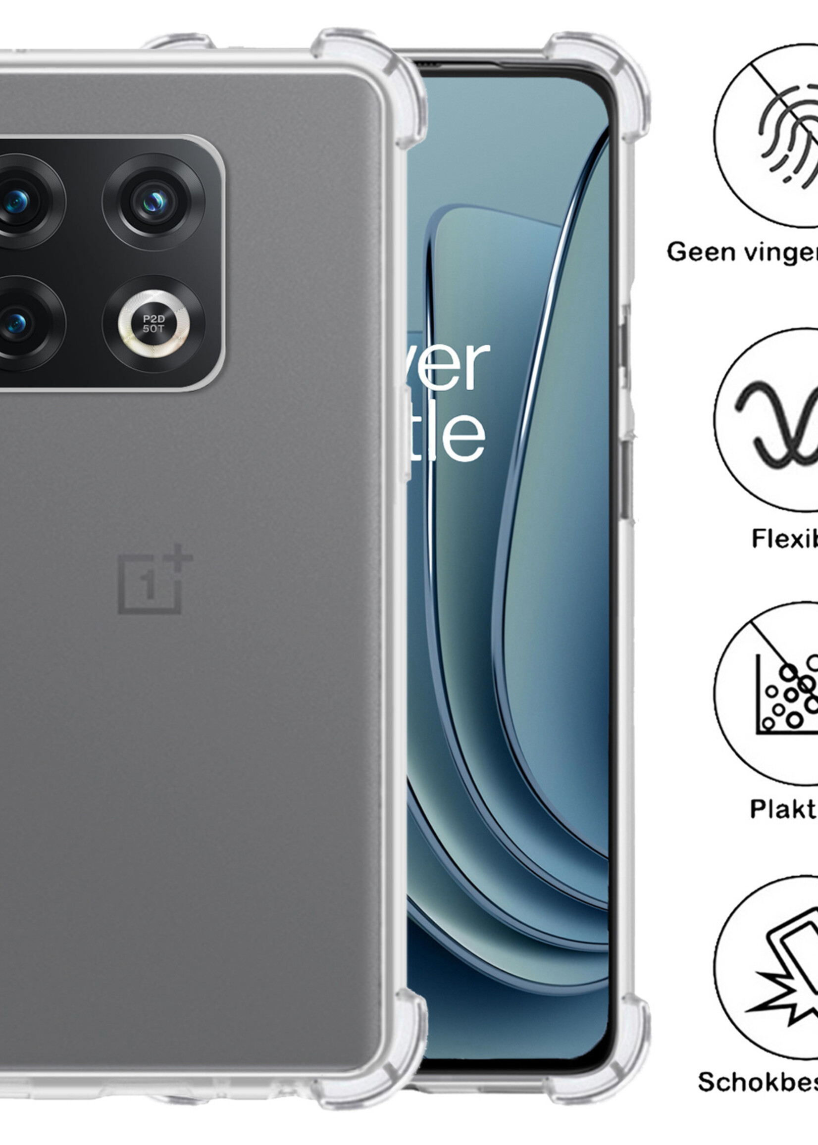 BTH OnePlus 10 Pro Hoesje Siliconen Shock Proof Case Transparant - OnePlus 10 Pro Hoesje Transparant - OnePlus 10 Pro Hoes Cover Shockproof