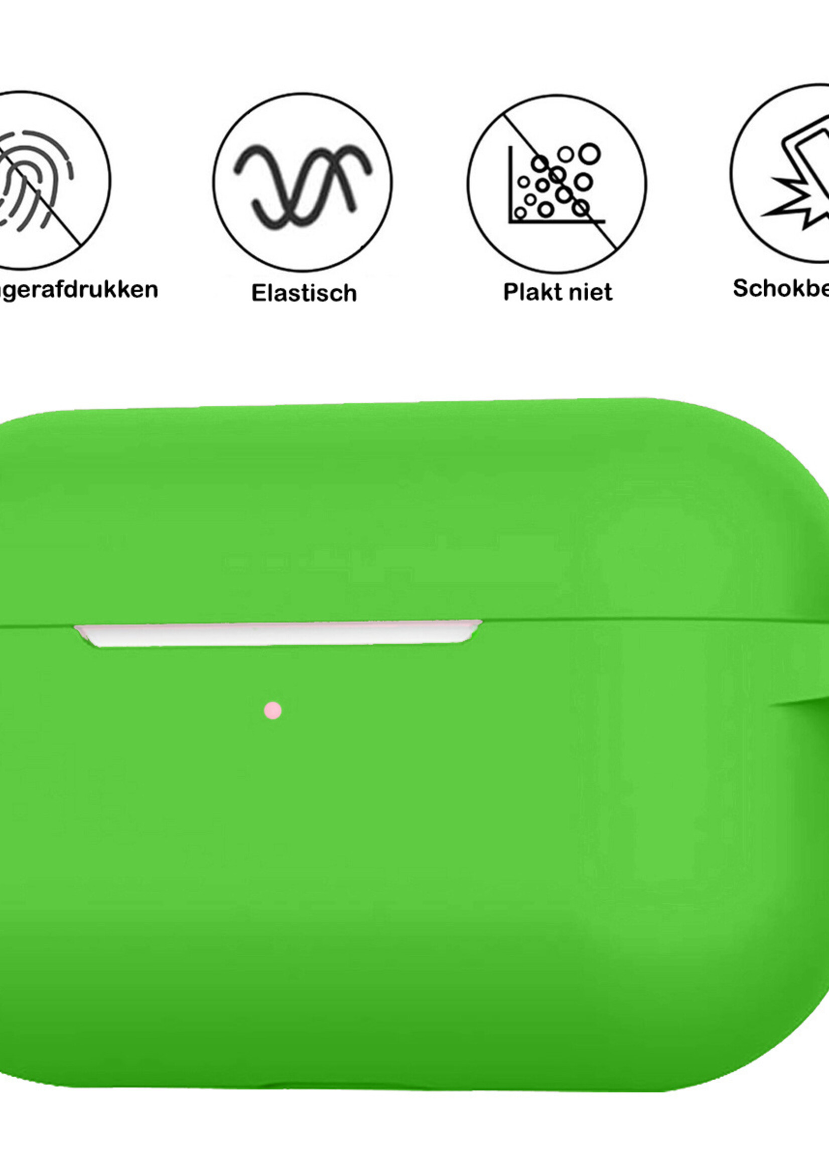 BTH Hoesje voor Apple AirPods Pro Case Siliconen Hoes - Zwart