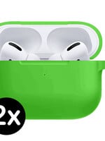 BTH BTH Siliconen Hoes Voor Apple AirPods Pro Case Hoesje - Groen - 2 PACK