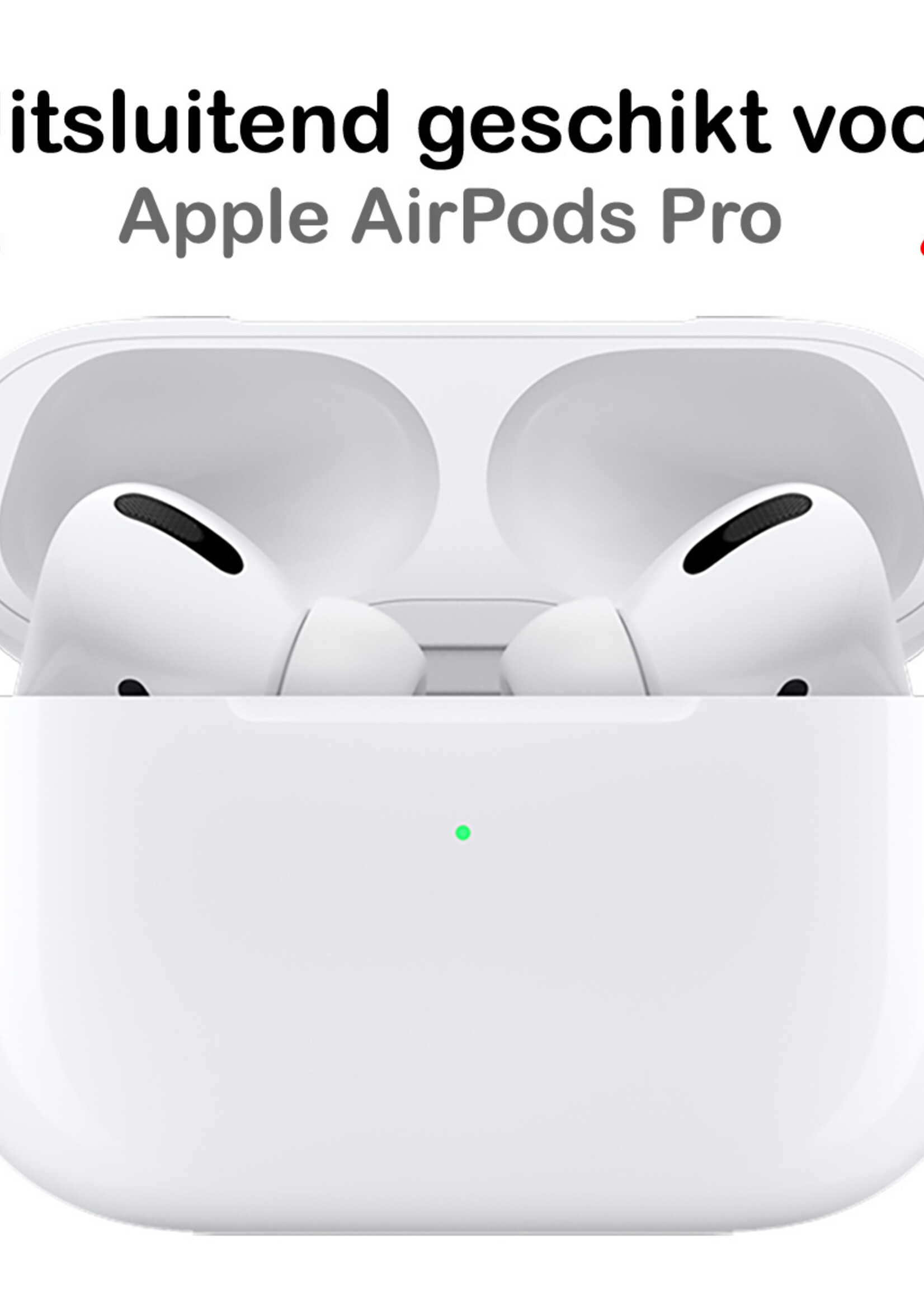 BTH Case Geschikt voor Airpods Pro Hoesje Hoes Siliconen Met Clip Cover - Hoesje Geschikt voor Apple Airpods Pro Siliconen Met Clip - Groen - 2 PACK