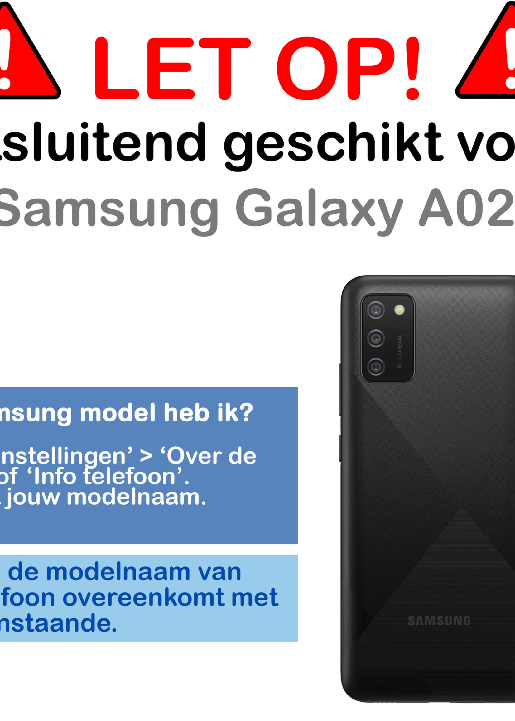 BTH Samsung A02s Hoesje Met Pasjeshouder - Samsung Galaxy A02s Hoesje Transparant Shock Proof Case - Samsung A02s Hoesje Met Kaarthouder