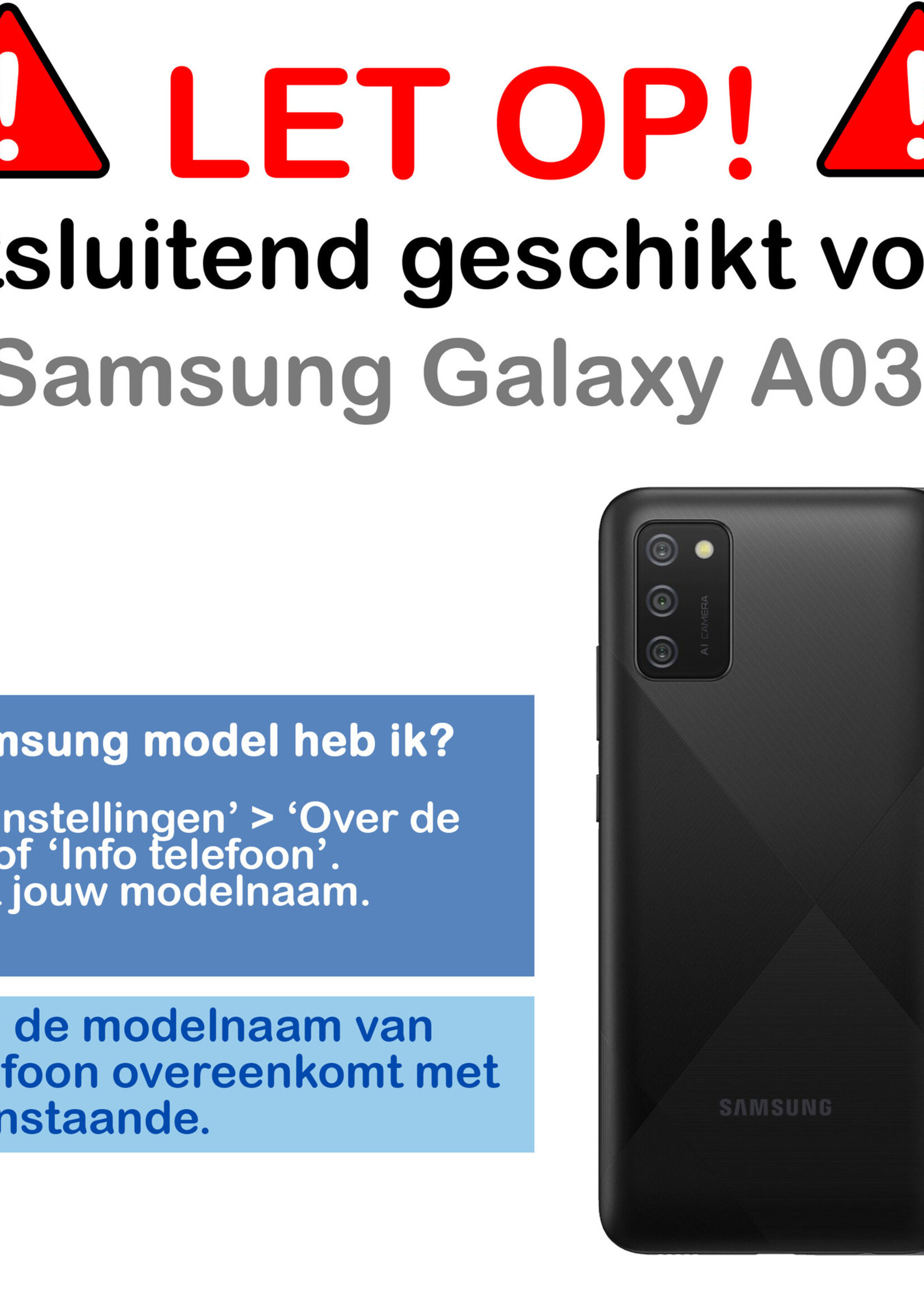 BTH Samsung A03s Hoesje Met Pasjeshouder - Samsung Galaxy A03s Hoesje Transparant Shock Proof Case - Samsung A03s Hoesje Met Kaarthouder