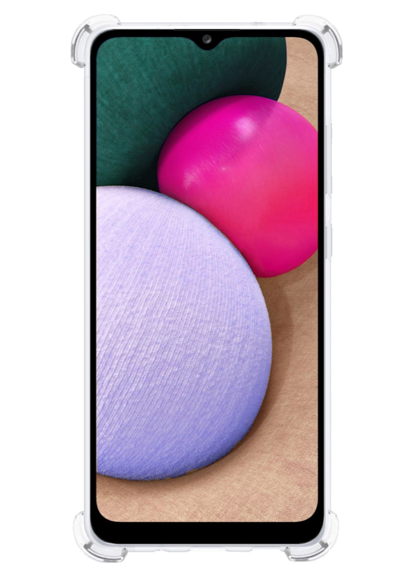 BTH Hoesje Geschikt voor Samsung A03s Hoesje Met Pasjeshouder Siliconen Case Met Kaarthouder Met 2x Screenprotector - Hoes Geschikt voor Samsung Galaxy A03s Hoesje Shock Proof Case - Transparant