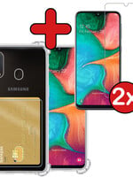 BTH BTH Samsung Galaxy A20e Hoesje Pashouder Met 2x Screenprotector