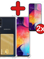 BTH BTH Samsung Galaxy A50 Hoesje Pashouder Met 2x Screenprotector