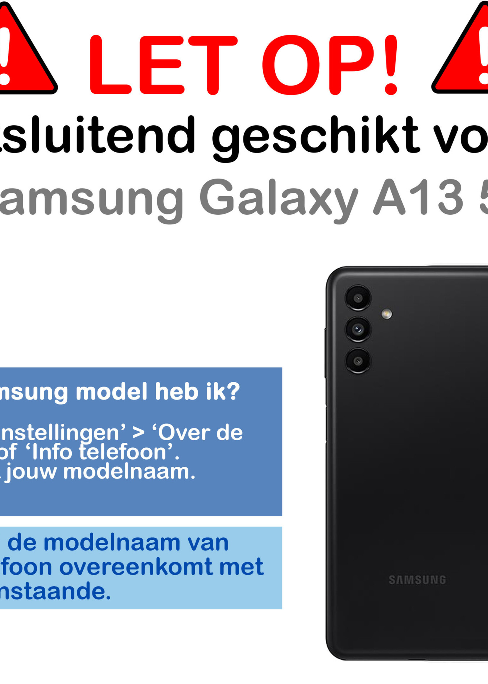 BTH Samsung A13 5G Hoesje Met Pasjeshouder - Samsung Galaxy A13 5G Hoesje Transparant Shock Proof Case - Samsung A13 5G Hoesje Met Kaarthouder