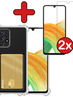 BTH BTH Samsung Galaxy A33 Hoesje Pashouder Met 2x Screenprotector